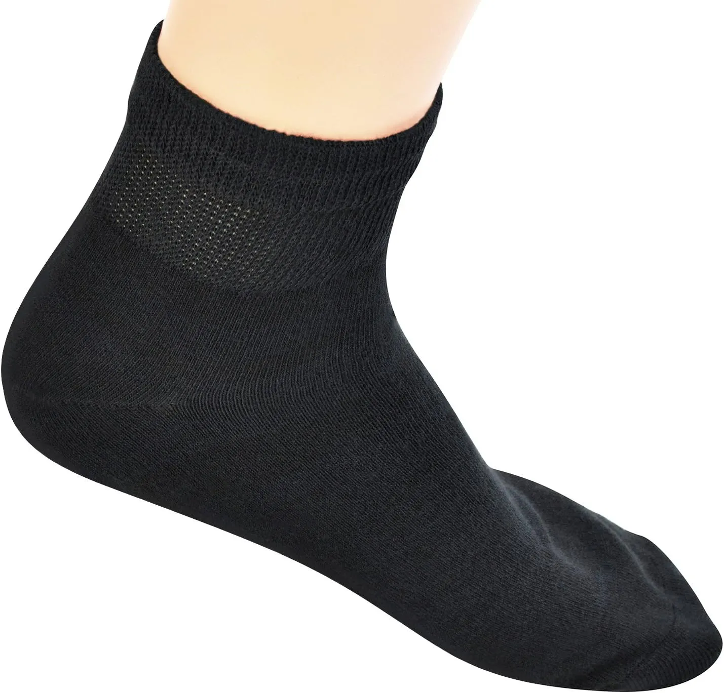 Yomandamor Mens Coolmax Ankle Wide Stretched Diabetic Socks with Seamless Toe,5 Pairs