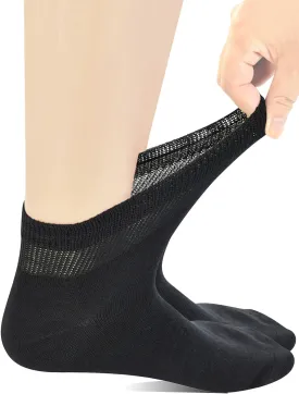 Yomandamor Mens Coolmax Ankle Wide Stretched Diabetic Socks with Seamless Toe,5 Pairs